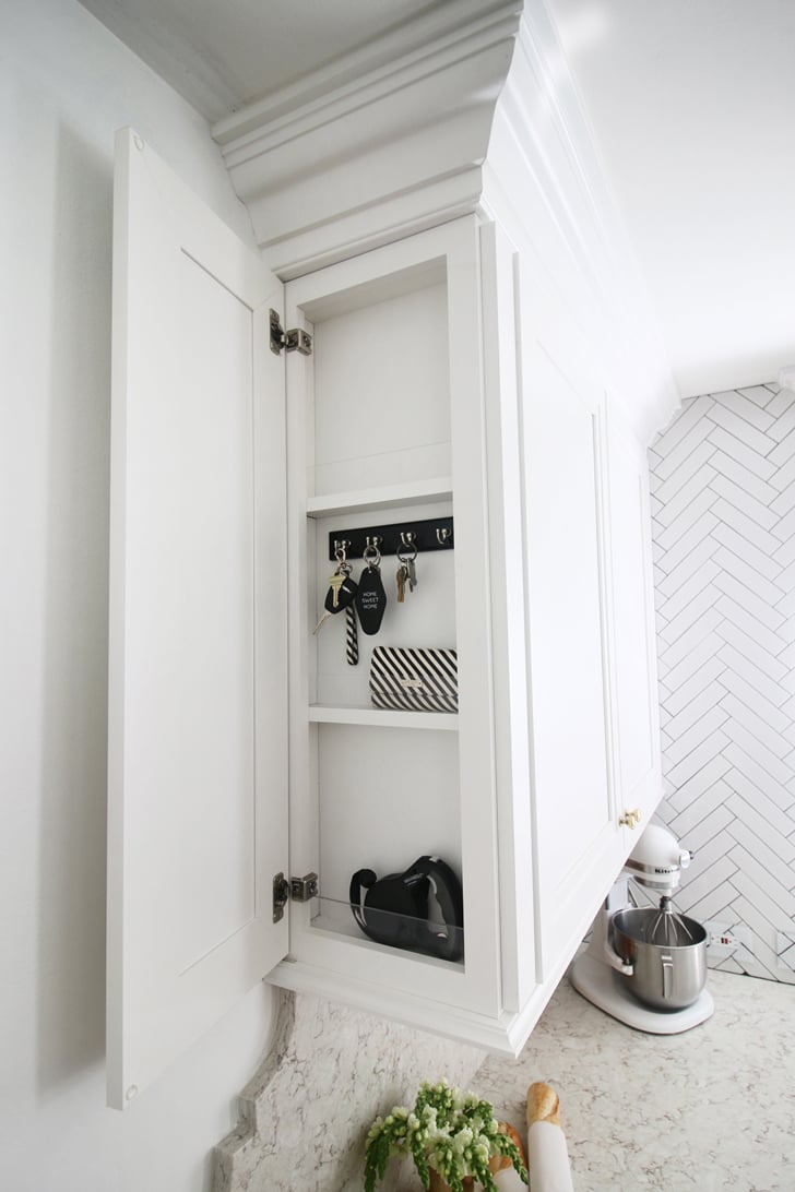 Adding a shallow side cabinet is a brilliant idea for ...