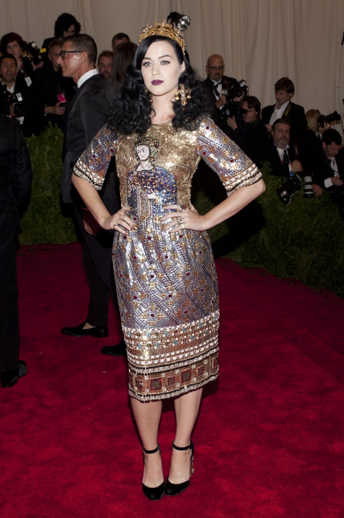 In 2013, Katy wore Dolce & Gabbana for the Met Gala theme Punk: Chaos to Couture.