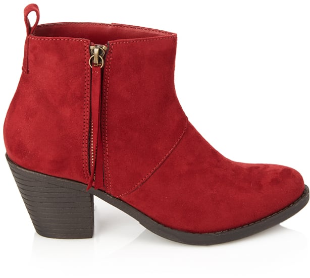 Forever 21 Zippered Faux Suede Booties