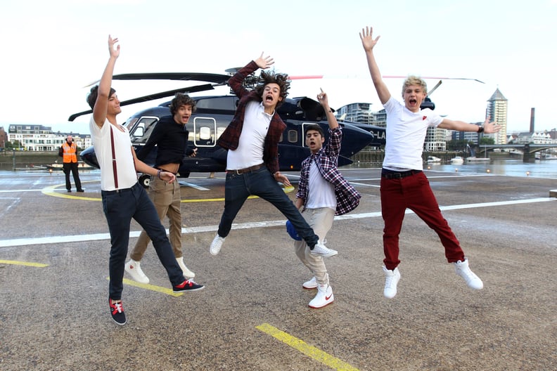 One Direction Celebrating the Release of "What Makes You Beautiful" in 2011