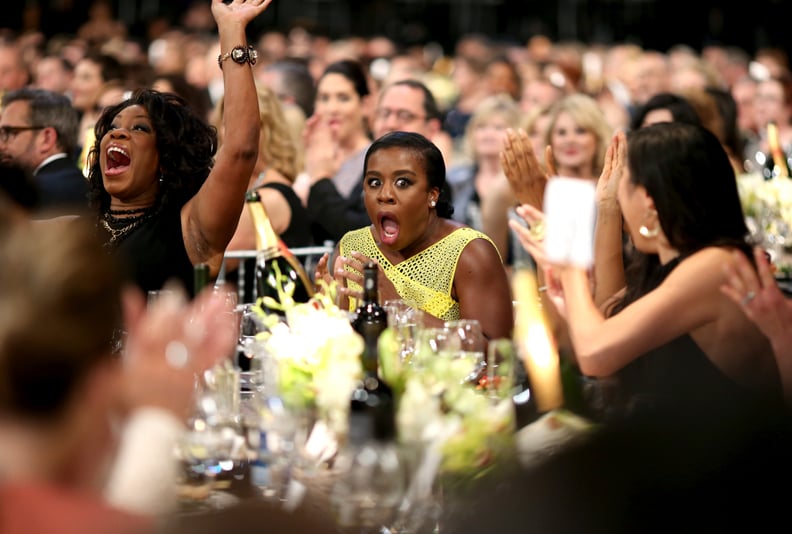 When Uzo Aduba won, she made this face, and we all cheered.