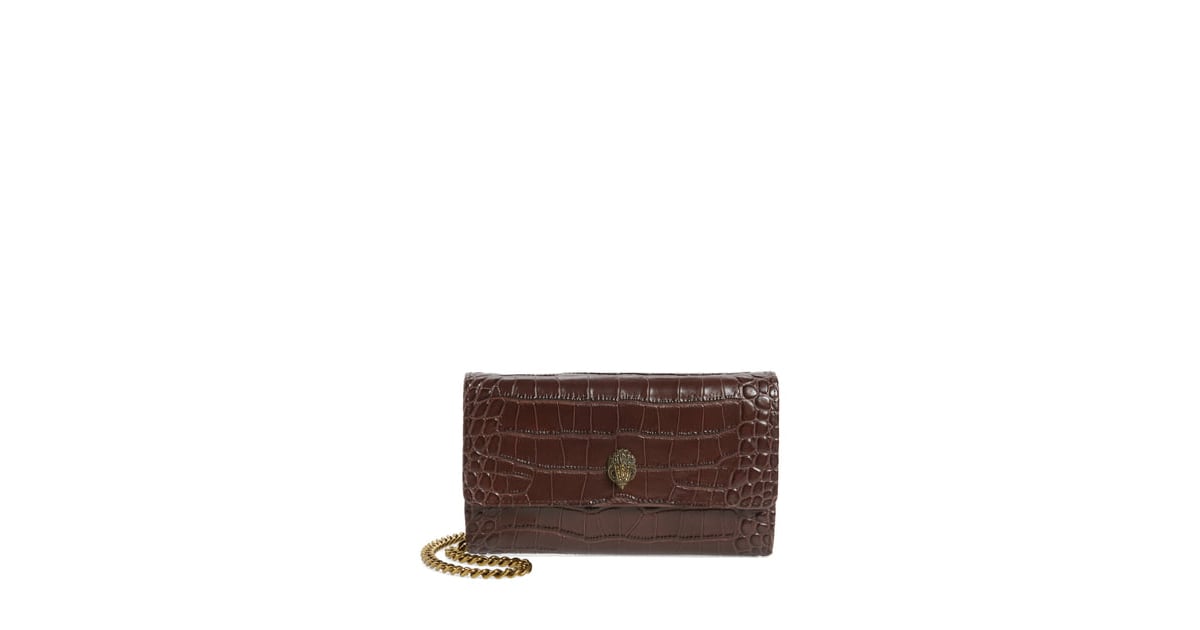 Kensington croc embossed leather discount wallet on a chain