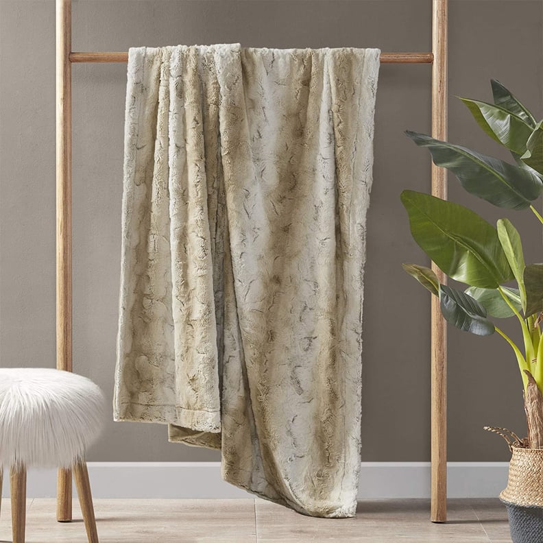 A Decorative Throw Blanket: Madison Park Zuri Soft Plush Luxury Oversized Faux Fur Throw