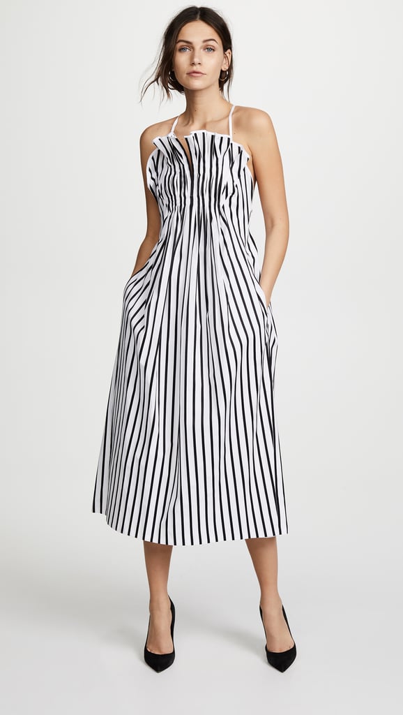 Adam Lippes Striped Cami Midi Dress