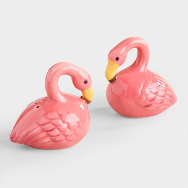 Ceramic Flamingo Salt and Pepper Shakers
