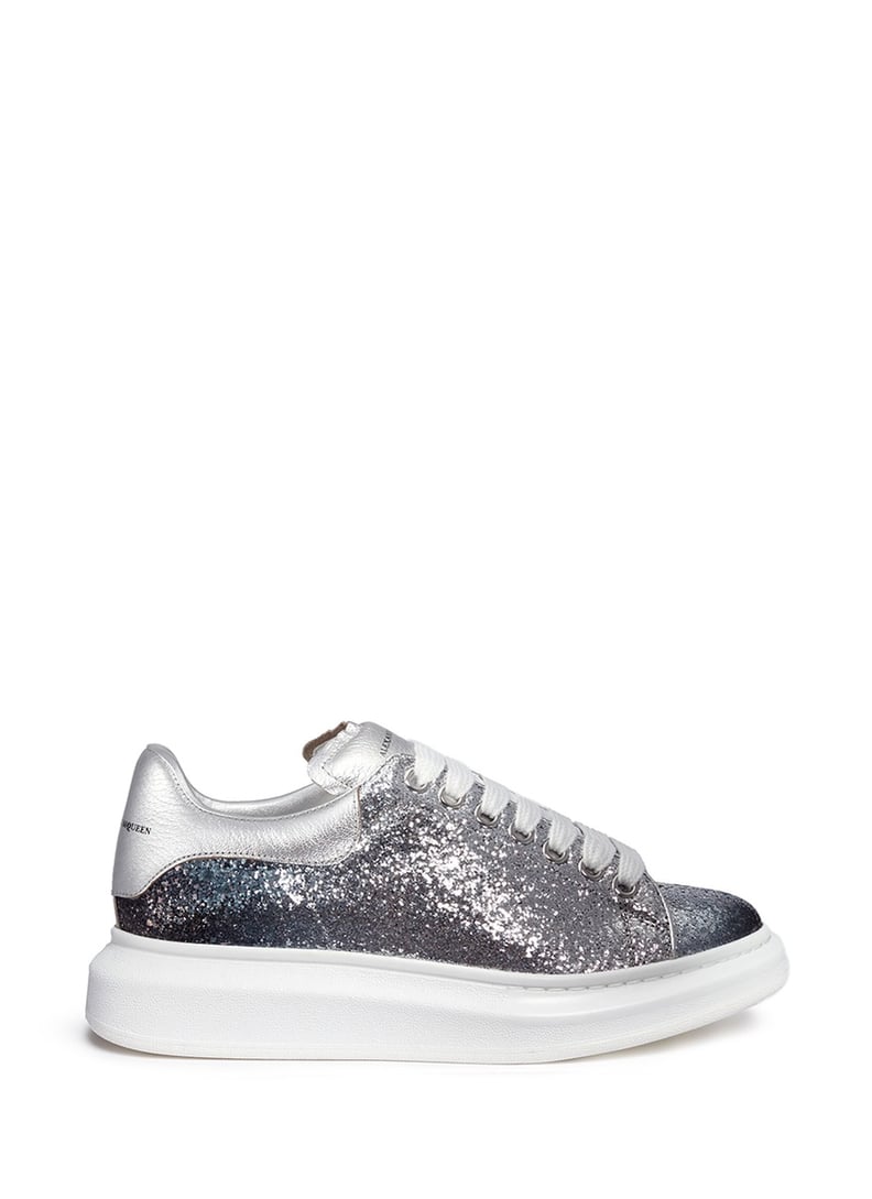 Alexander McQueen Glitter Metallic Leather Sneakers