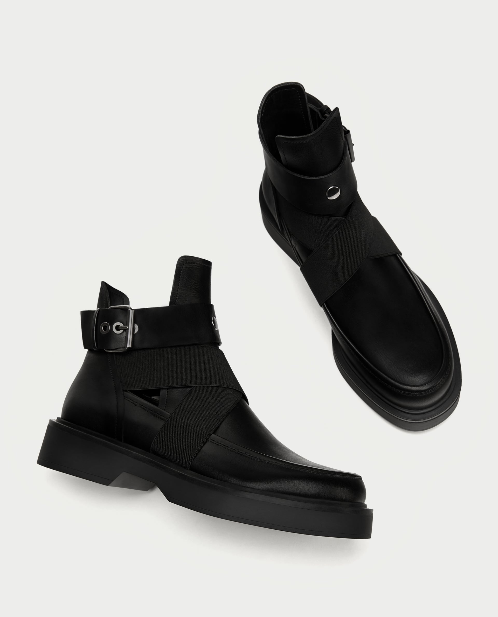 zara leather ankle boots