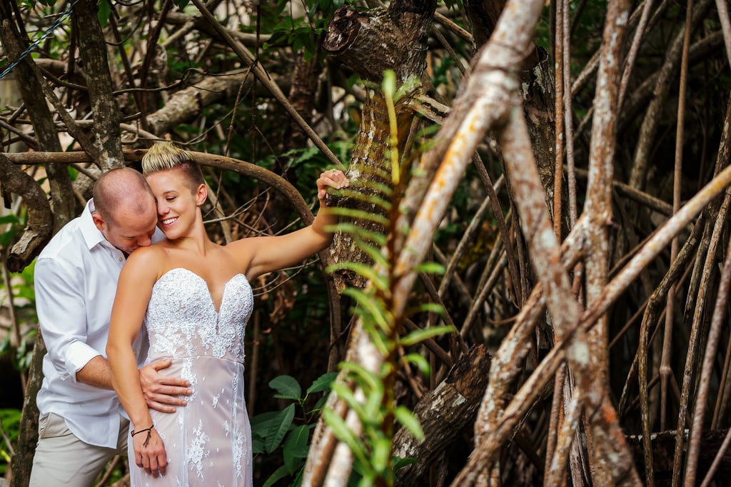 Underwater Trash-the-Wedding-Dress Shoot