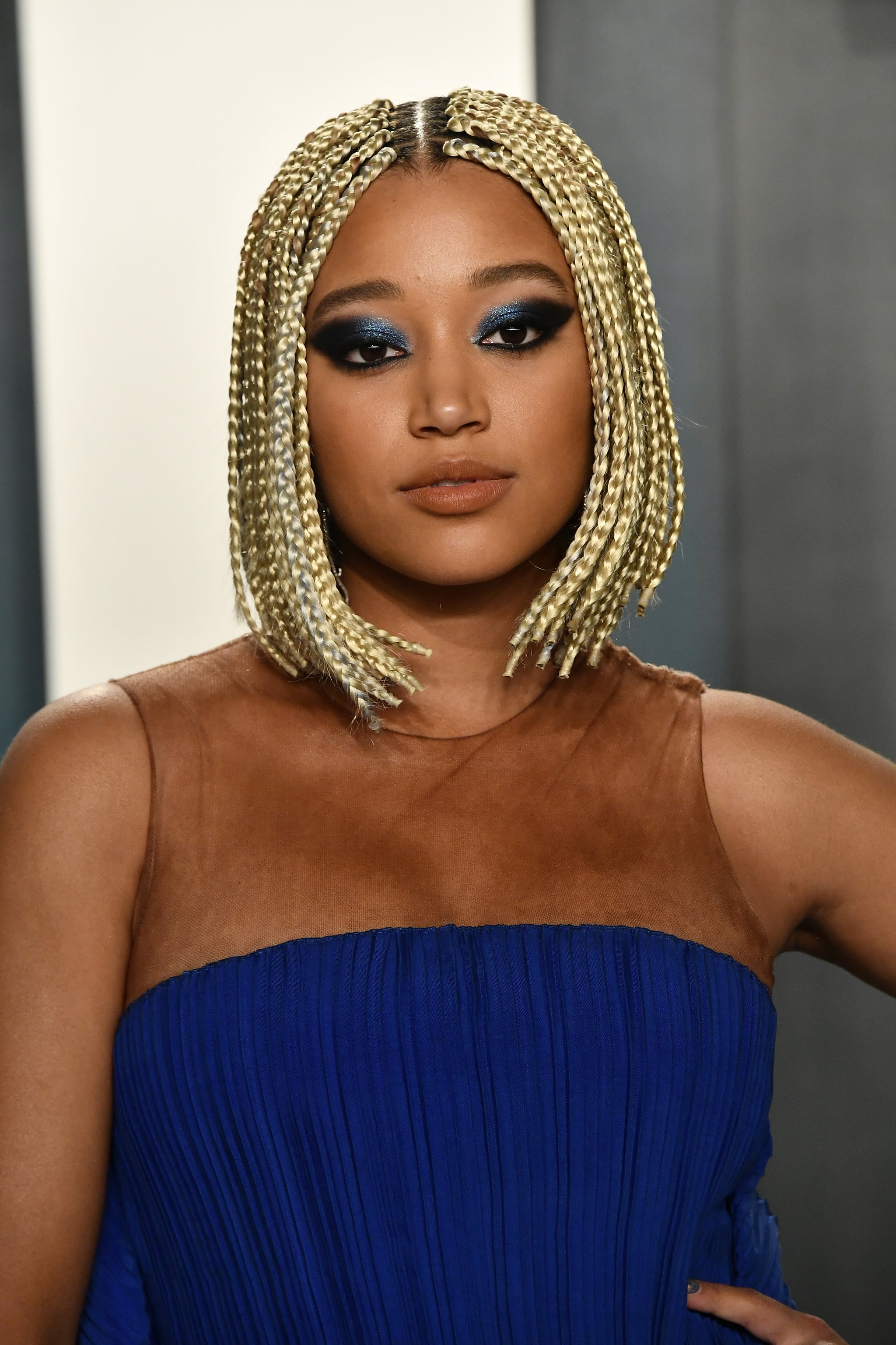 Amandla Stenberg S Blond Box Braids At The 2020 Vanity Fair Oscars