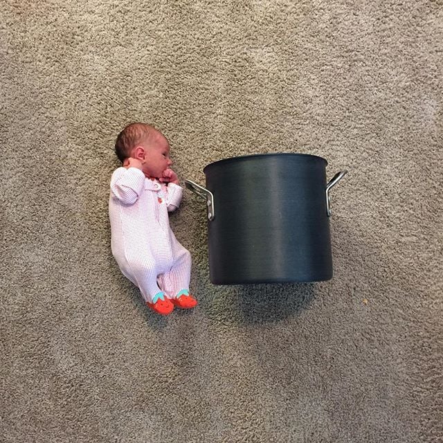Baby vs. pot.