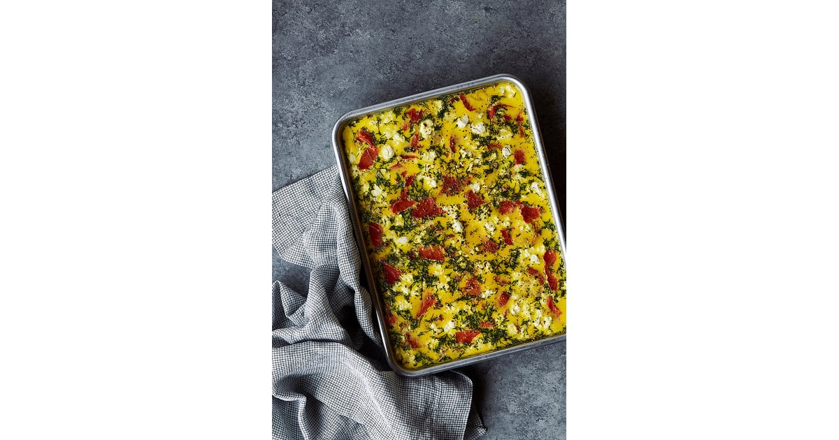 SheetPan Crustless Quiche With Smoked Salmon and Goat Cheese Sheet