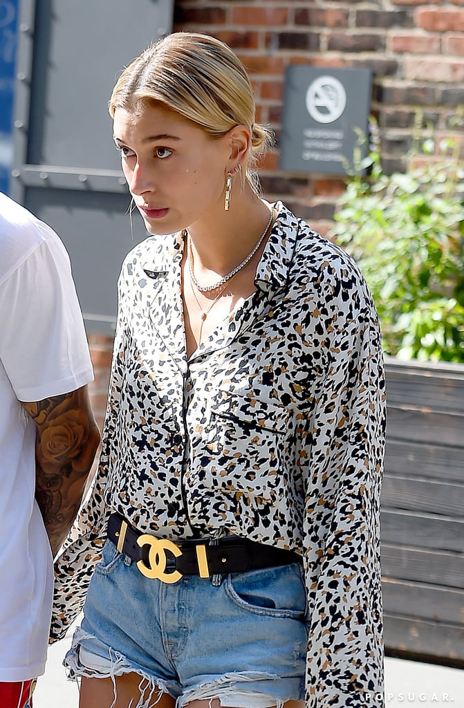 Hailey Baldwin's Denim Shorts With Justin Bieber 2018