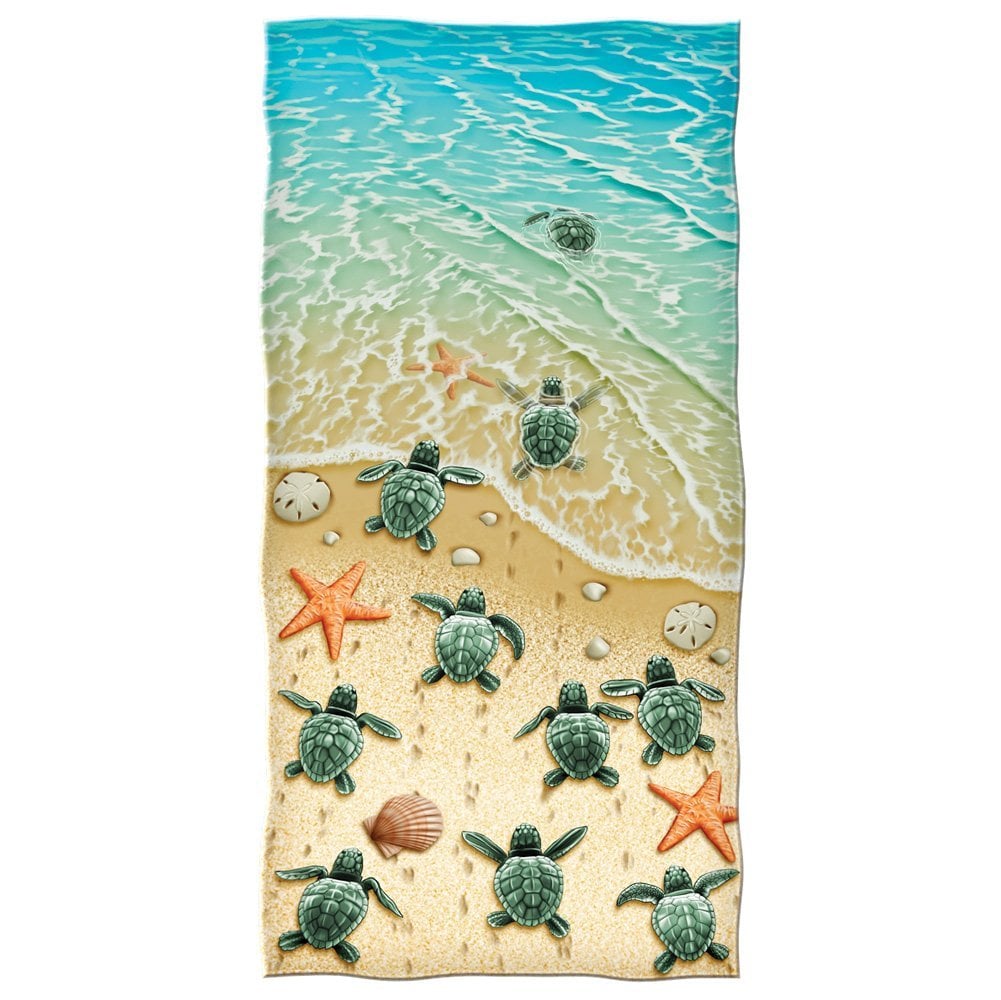 Dawhud Direct Turtles on the Beach Cotton Beach Towel