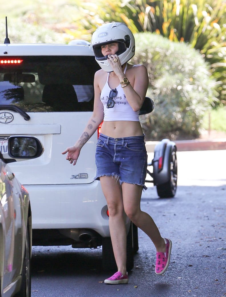 When her helmet was bigger than her top.