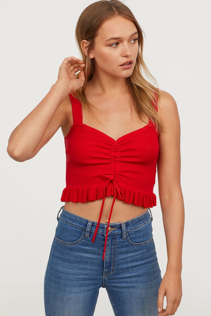 H&M Fine-Knit Drawstring Top