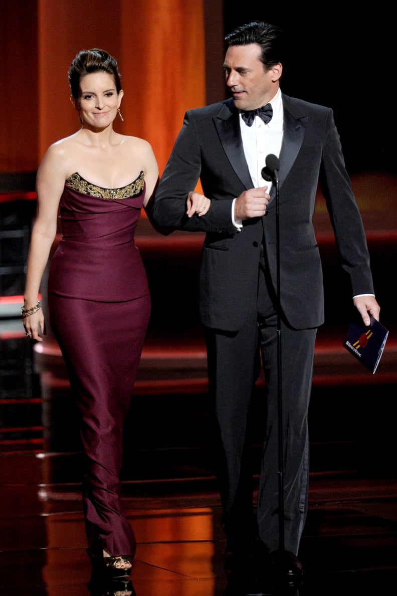 Tina Fey and Jon Hamm at the 2012 Emmy Awards