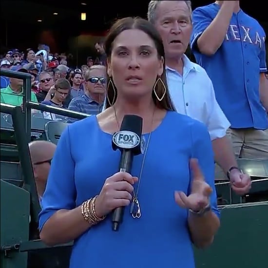 George W. Bush Photobombs Reporter at Baseball Game
