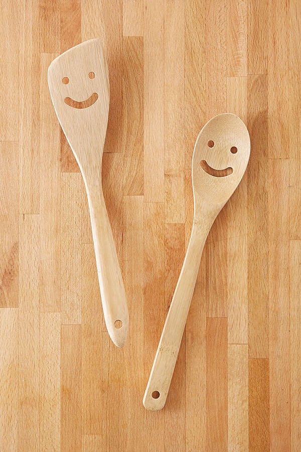 Urban Outfitters Bamboo Smile Serving Utensil Set
