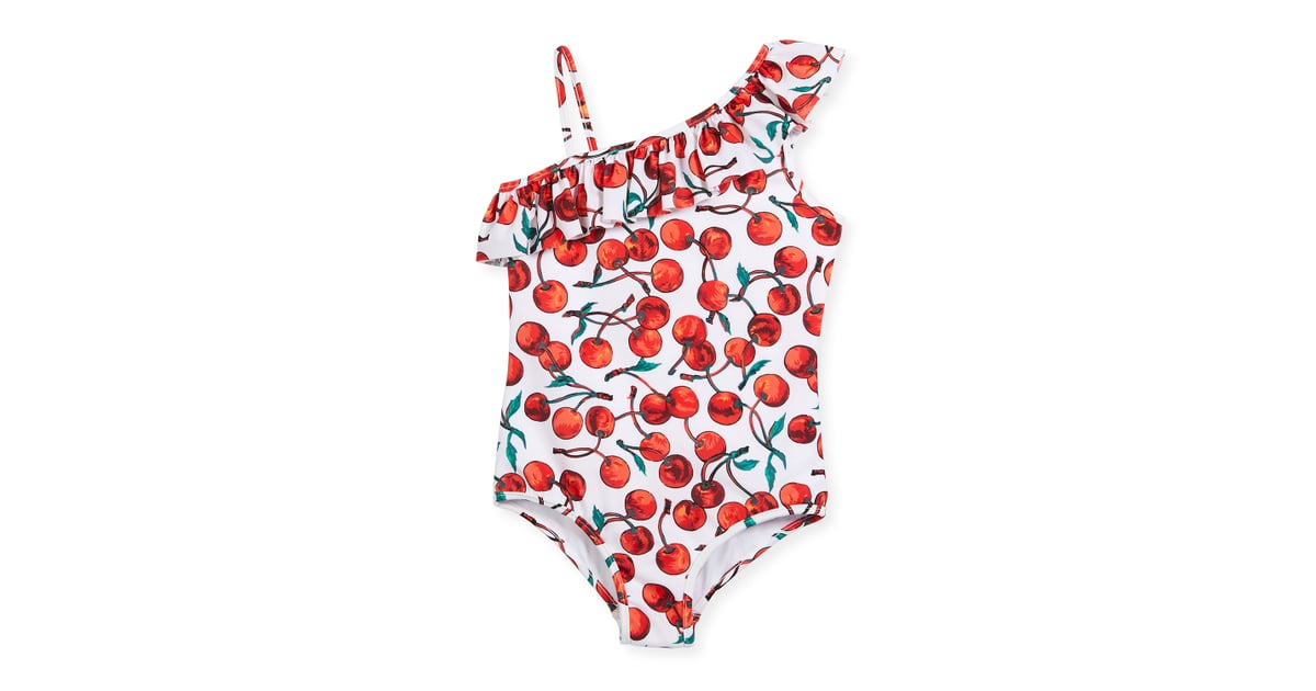 Milly Minis One-Shoulder Ruffle Cherry 