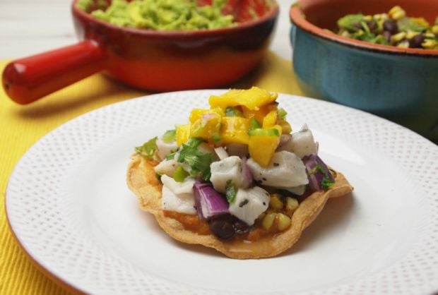 Ceviche Tacos With Black Bean and Corn Salsa