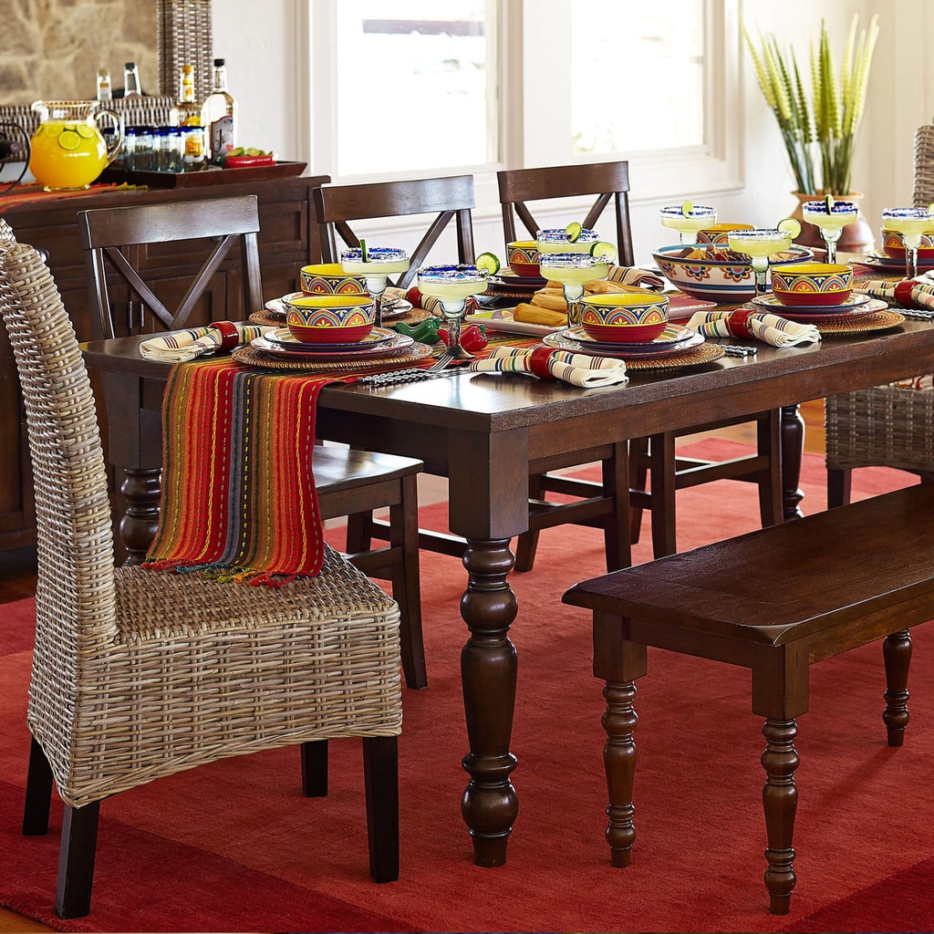 Mahogany Brown Turned Leg Dining Table (from $420)