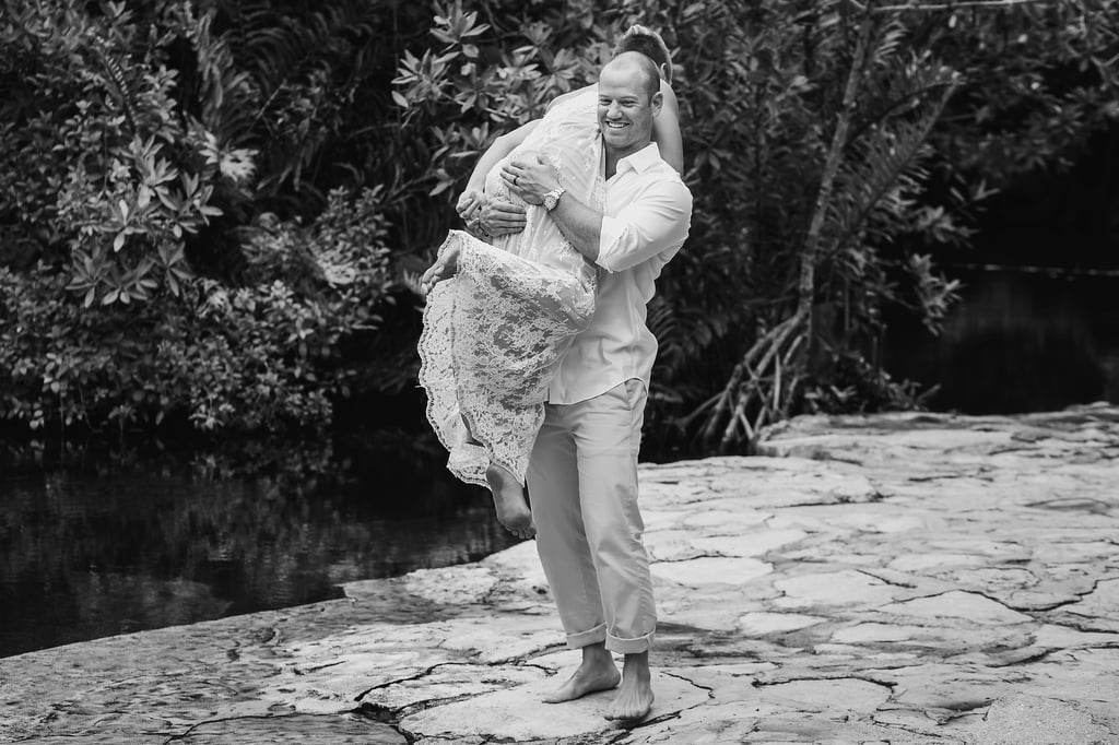 Underwater Trash-the-Wedding-Dress Shoot