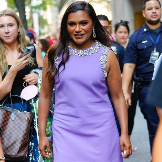 Mindy Kaling's Purple Oscar de la Renta Crystal Minidress