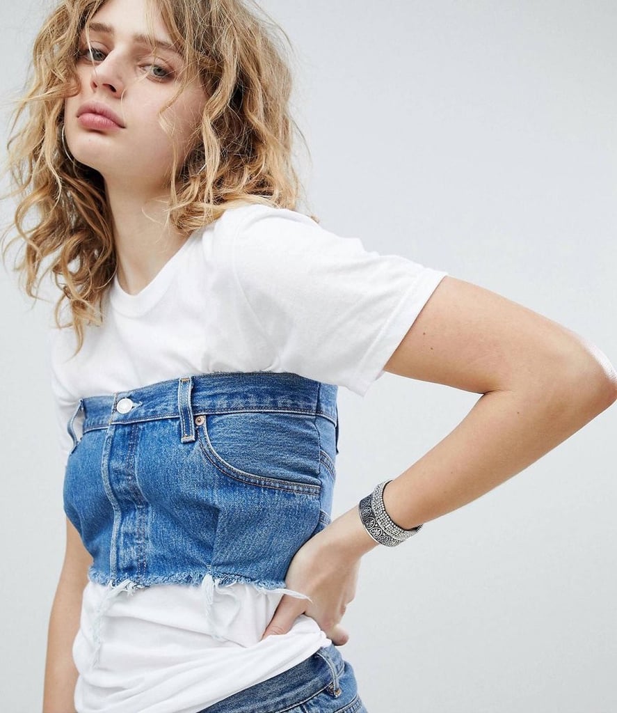 ASOS Denim Bustier TShirt POPSUGAR Fashion