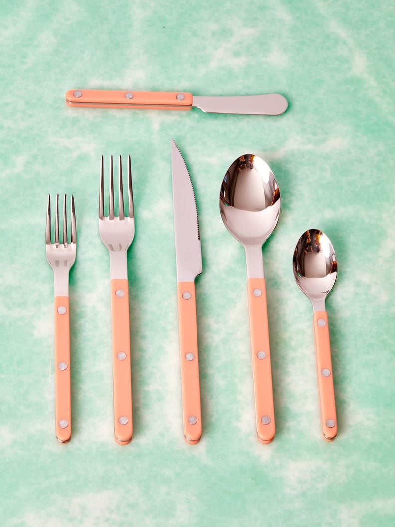 Timeless Dinnerware: Sabre Stainless Steel Flatware in Coral