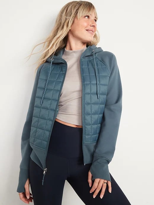 Old Navy Dynamic Fleece Quilted Hybrid Zip Hoodie | Best Coats and ...