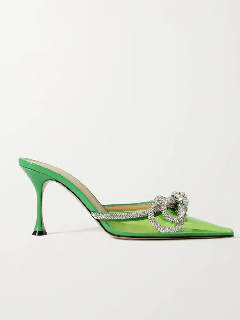 Mach & Mach Crystal-Embellished PVC Mules