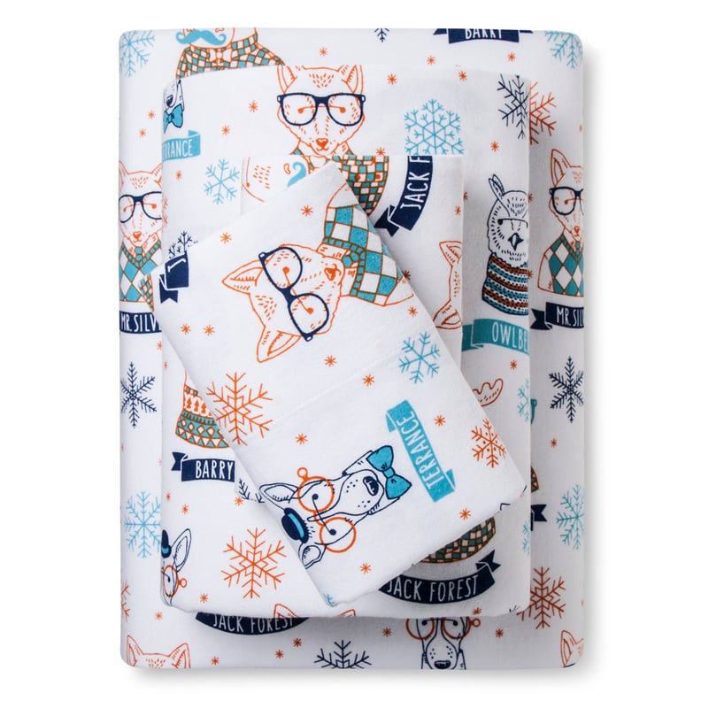 Pillowfort Hipster Animal Flannel Sheet Set