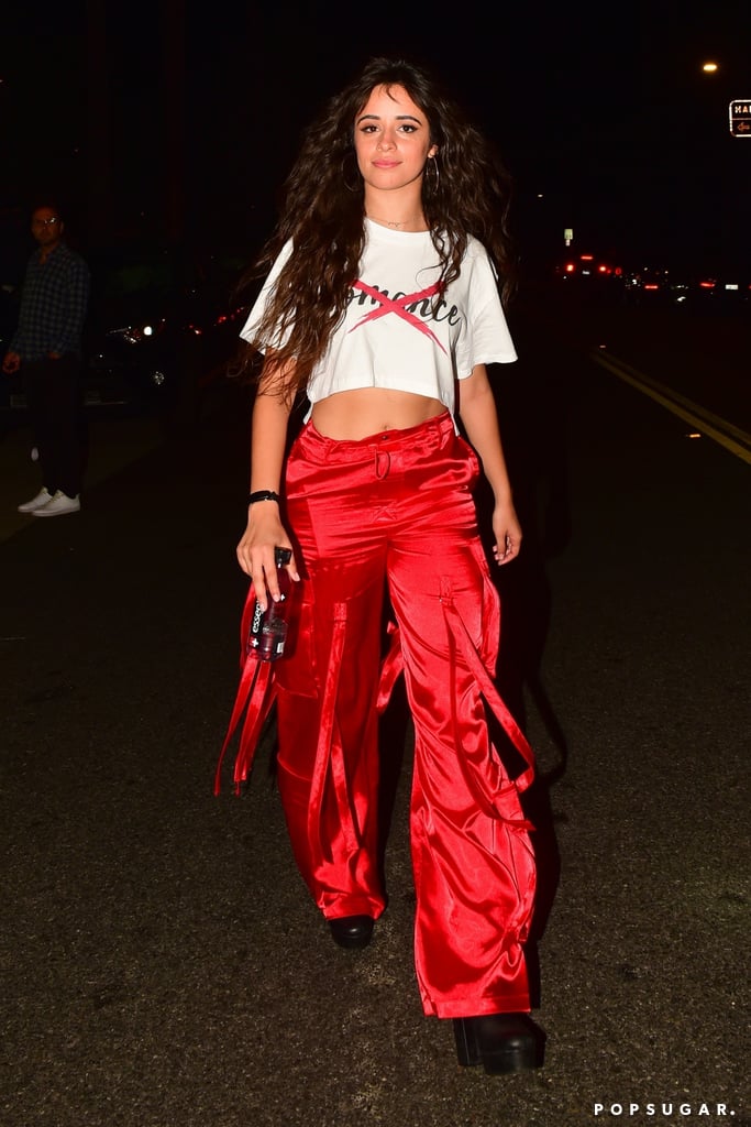 Camila Cabello Wearing Satin Pants in Beverly Hills, CA