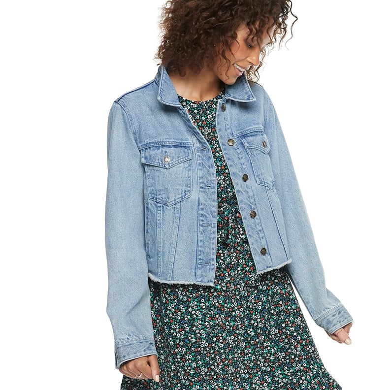 POPSUGAR at Kohl's Frayed Cropped Jean Jacket