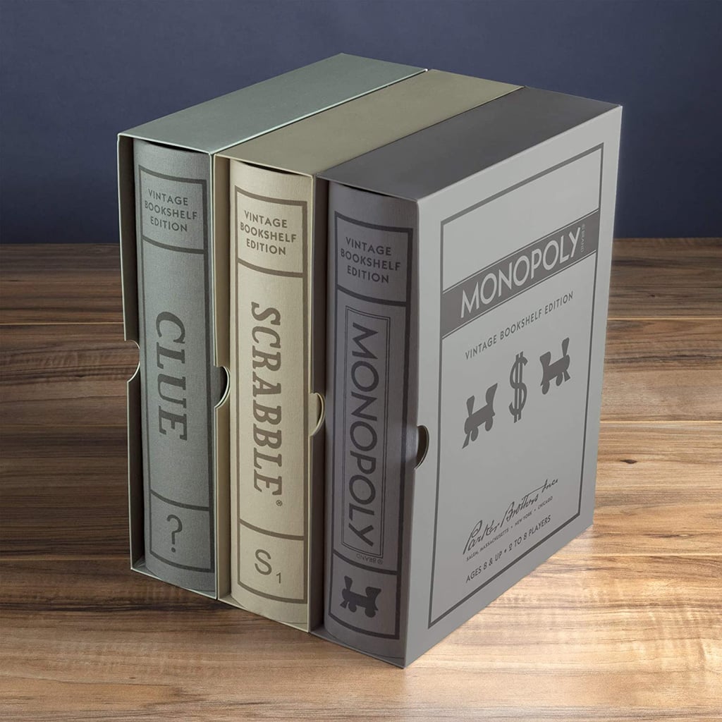 Pretty Board Games: Scrabble, Monopoly, and Clue Vintage Board Game Bookshelf Collection
