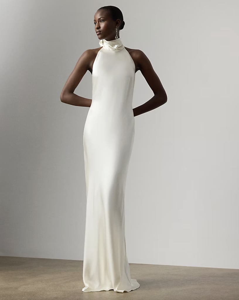Ralph Lauren Chilton Stretch Satin Evening Dress
