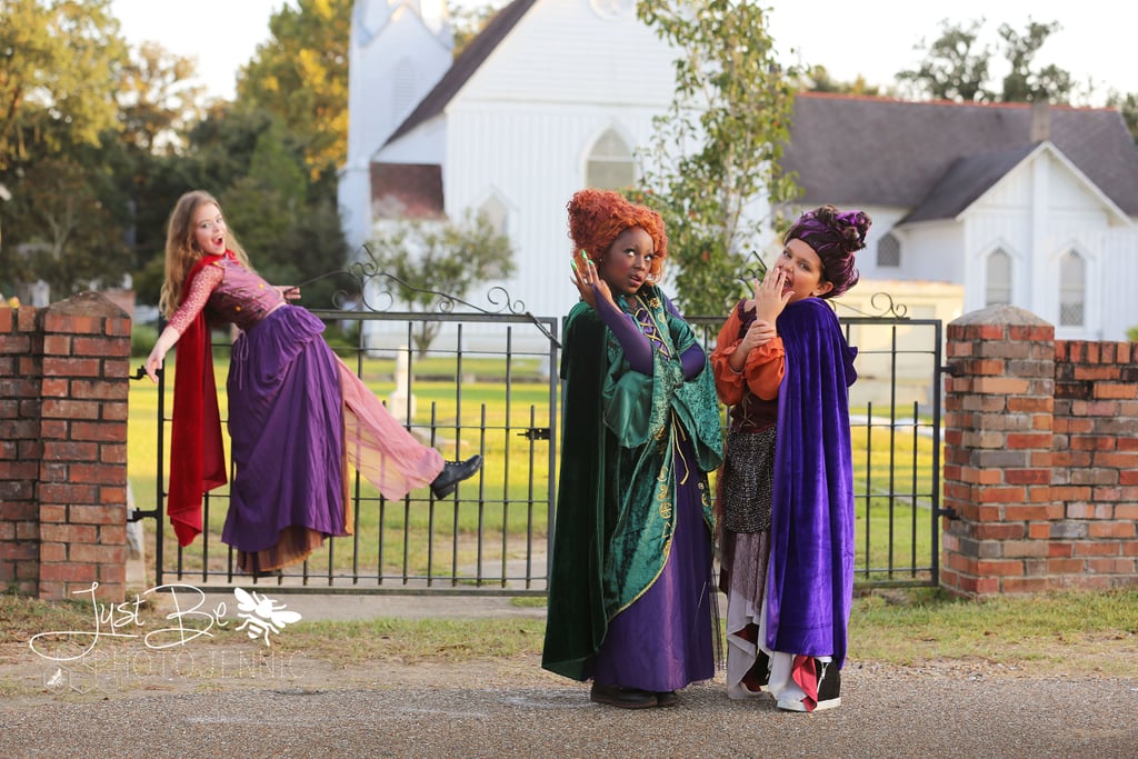 Girls Dressed Up as the Sanderson Sisters From Hocus Pocus