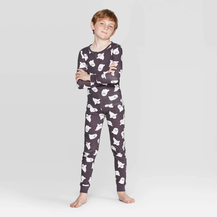 Kids Family Pajamas Ghost Set — Snooze Button Gray Matching Family