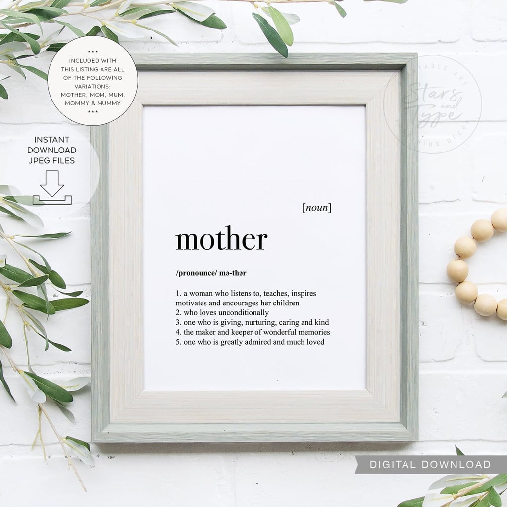 Words of Affirmation: Mother's Definition Printable Art