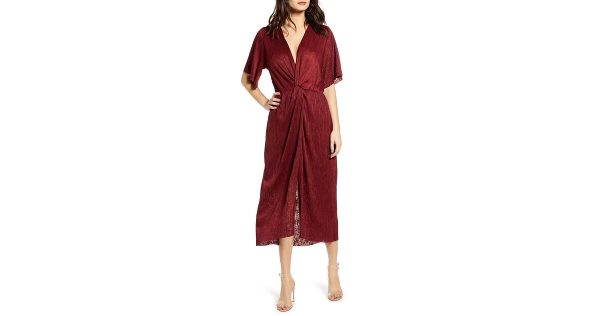 Dolman plissé midi dress 2025