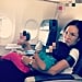 Ali Wong Instagram of Travelling on a Plane With Her 2 Kids