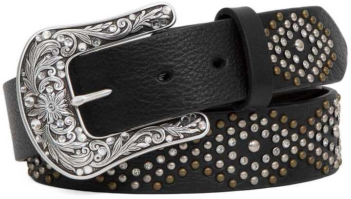 A black buckle belt ($75) is an accessory every girl should have.