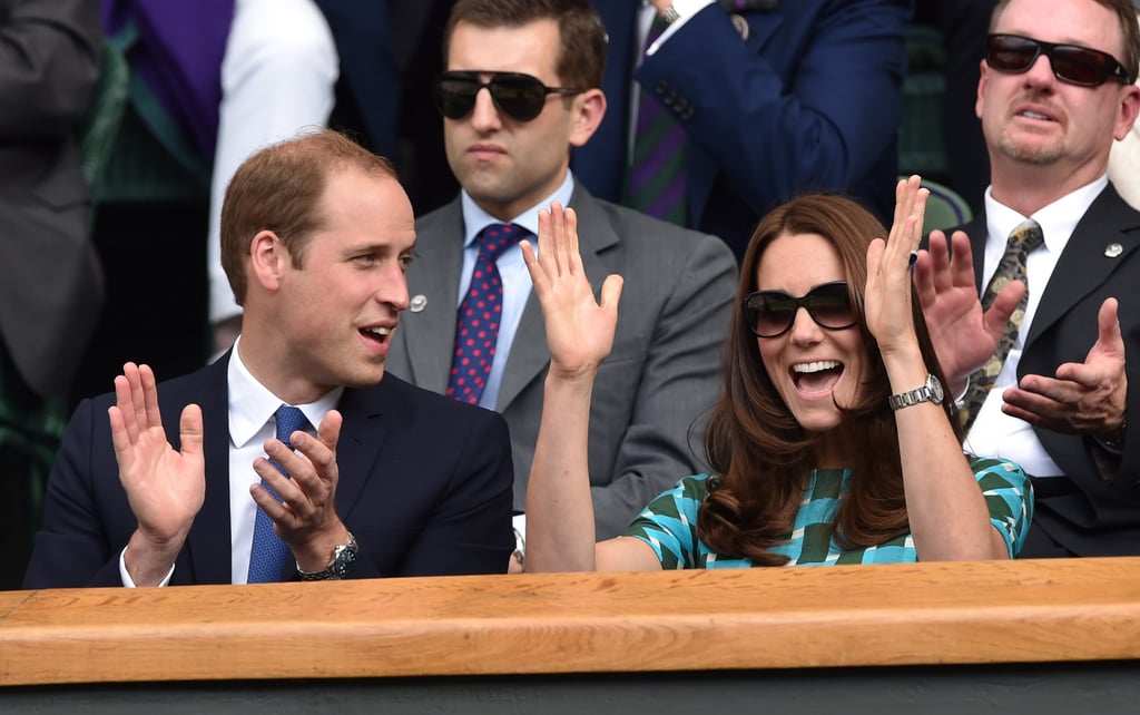 Kate and Will cheered in unison while watching the Wimbledon Championships in July 2014.