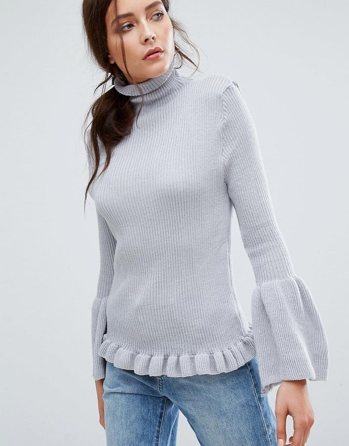 Boohoo Funnel-Neck Wide-Sleeved Sweater