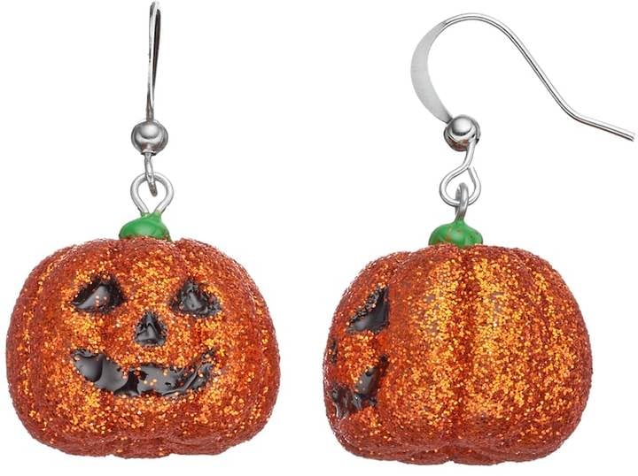 Jack-o'-Lantern Halloween Drop Earrings