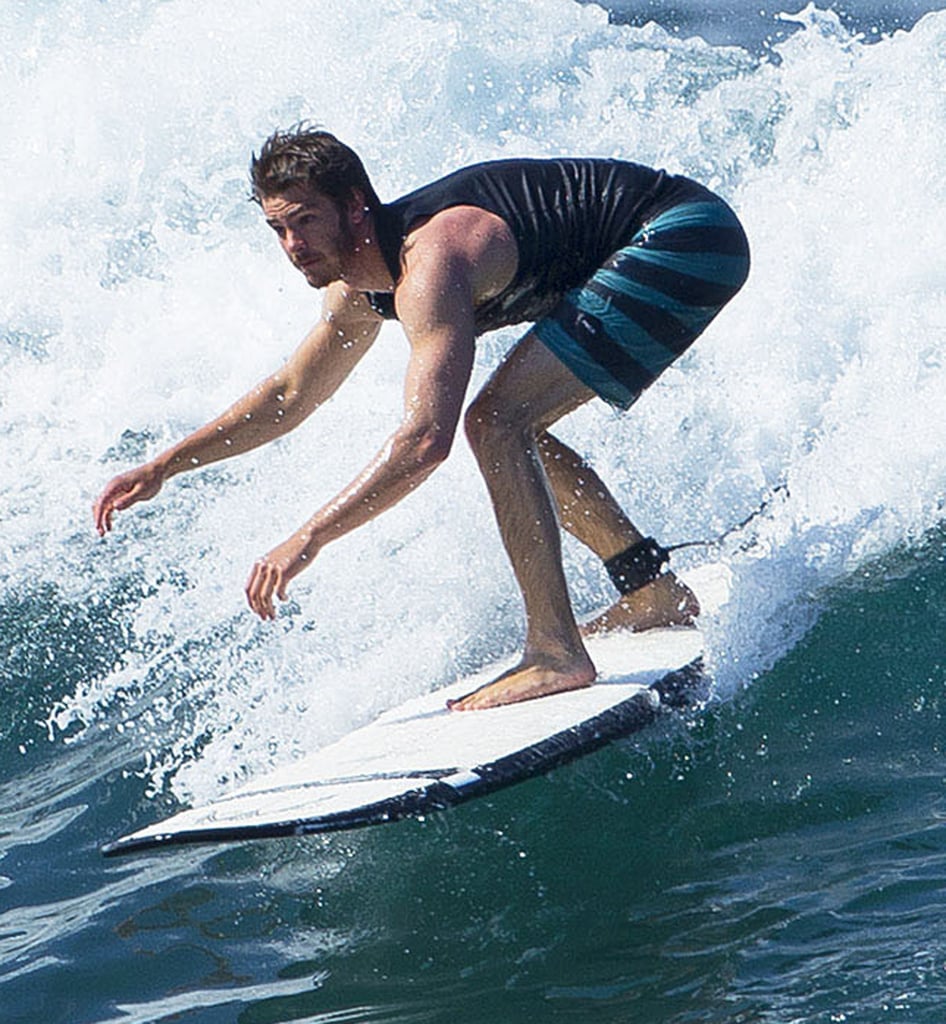 Meanwhile, Andrew Garfield also hit the waves with an instructor.