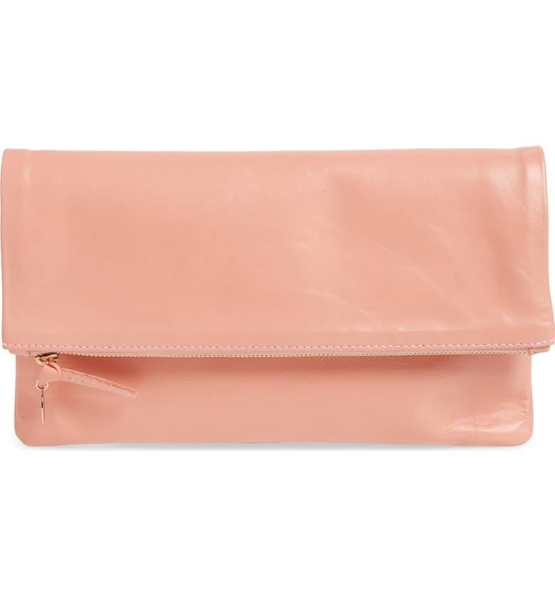 Clare V. Leather Foldover Clutch