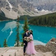 From the Bride's Pink Dress to the Bright Blue Lake, This Couple's Banff Elopement Is Like a Fairy Tale