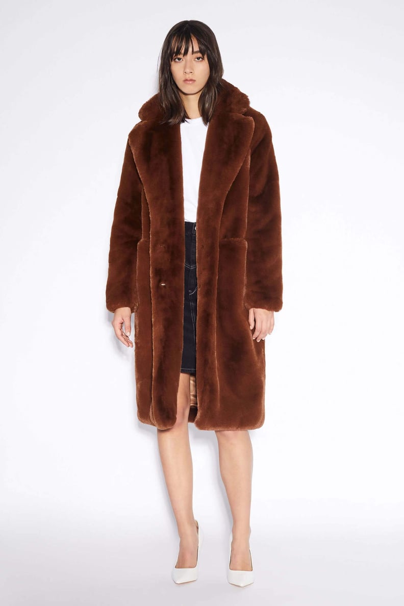 Apparis Laure Chocolat Faux-Fur Coat