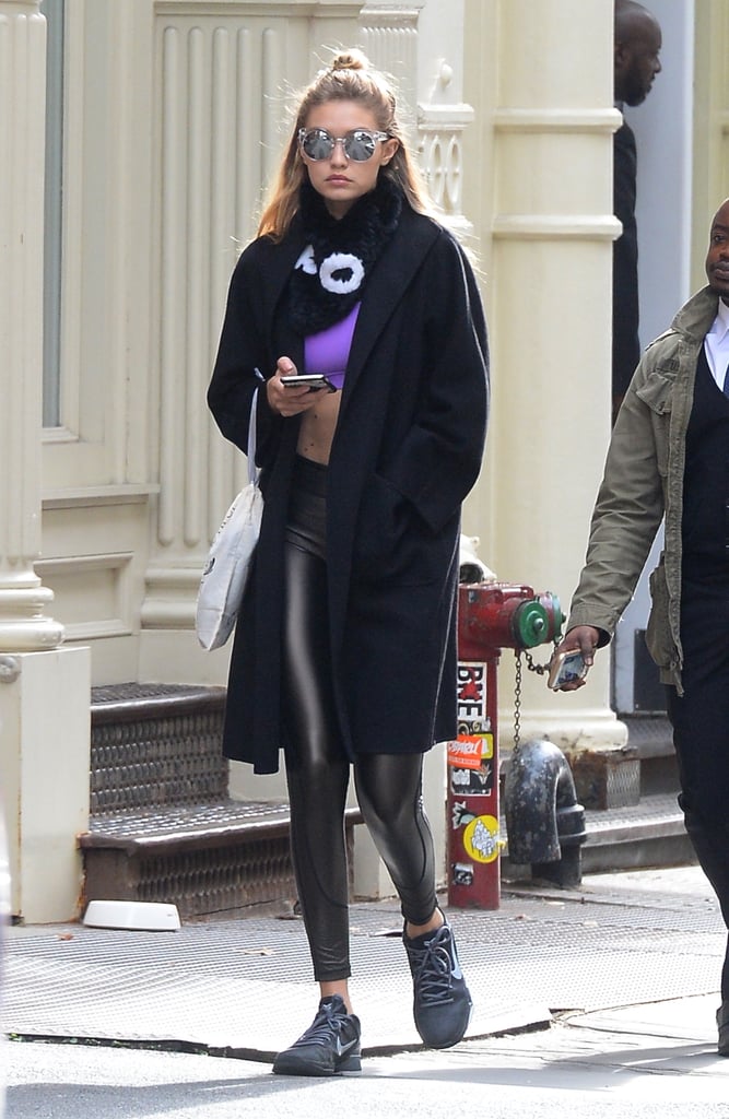 Swap cotton leggings for the leather look to amp up the street style appeal.